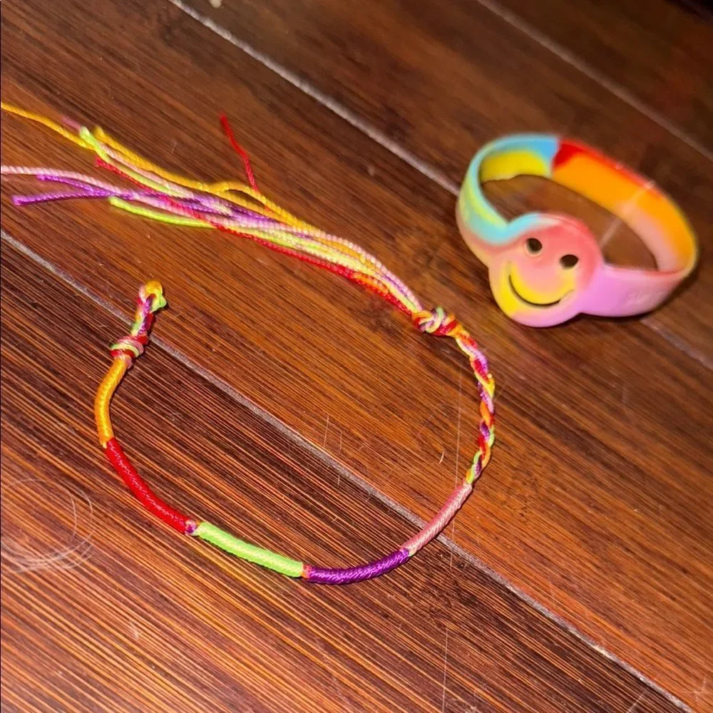 Kids Colorful Ring and Bracelet Set - 2 Bracelets and 1 Ring - BRAND NEW